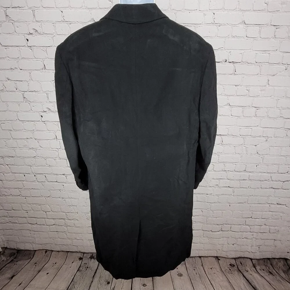 Joseph & Lyman Black 100% Cashmere Classic Buttoned Over Coat Size Large L